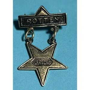 Vintage Rotten Dresser Award Dangle Lapel Pin or Brooch